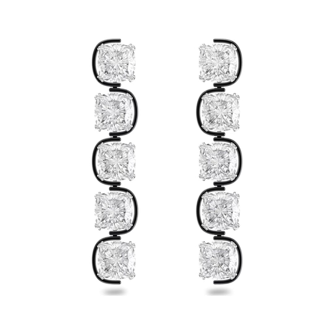 Swarovski Harmonia korvakorut, musta ja kirkkaat kristallit