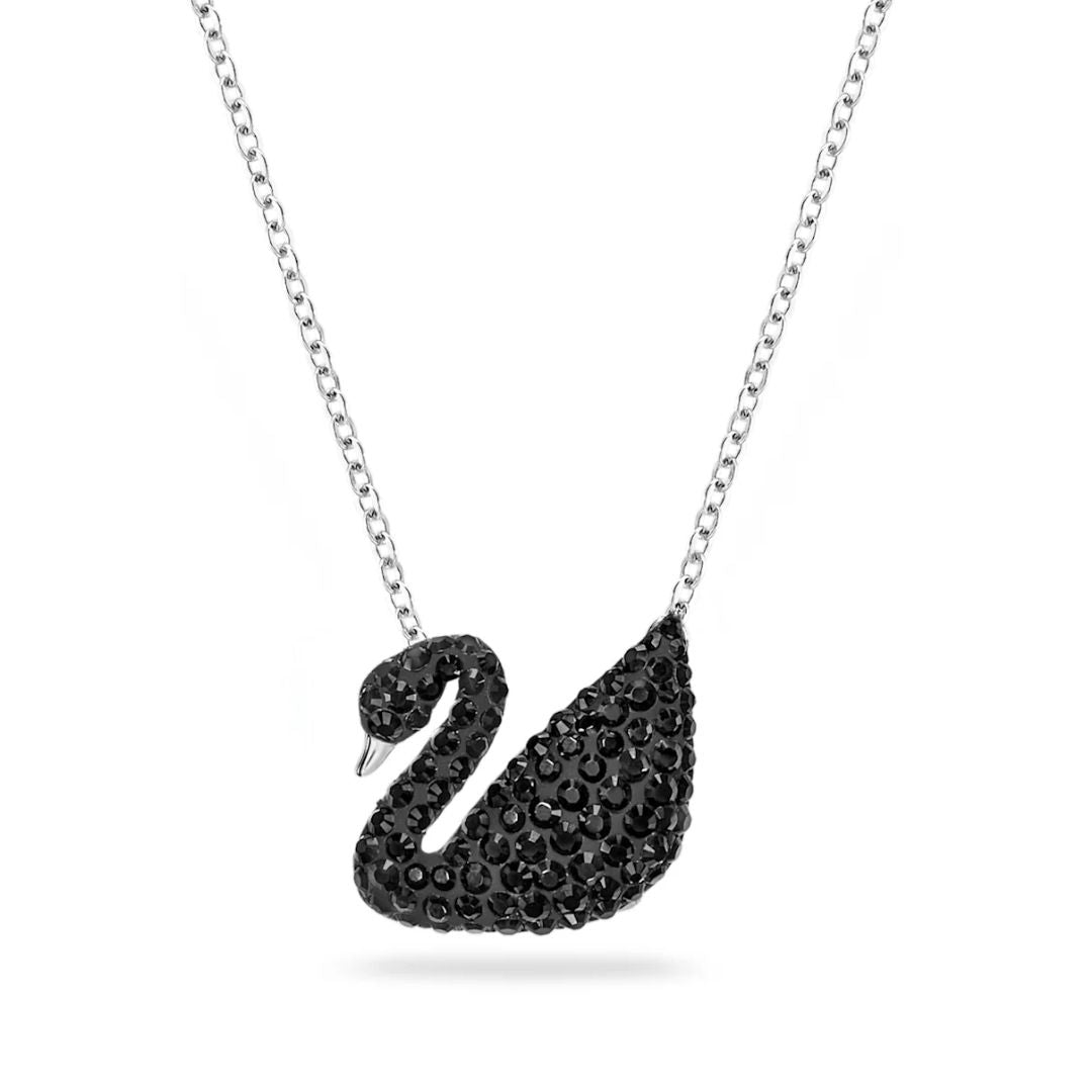 Swarovski Iconic Swan riipus mustilla kristalleilla