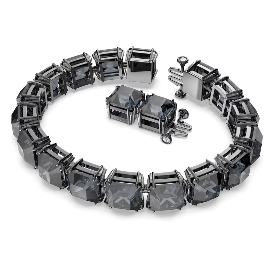 Swarovski | Jewelry | Swarovski Clear Crystal Circle Bracelet Silver Tone |  Poshmark
