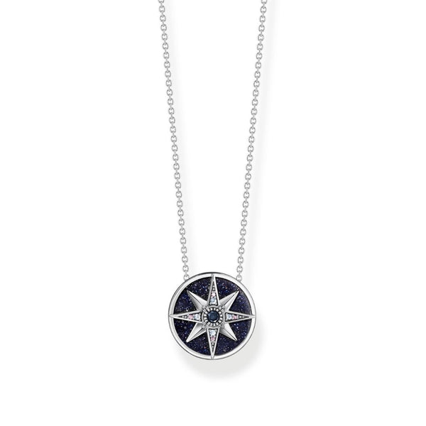 Thomas Sabo Magic Stars Moon Sterling Silver Necklace In White | ModeSens