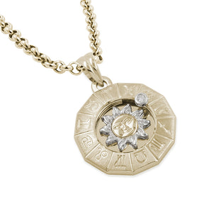 Timanttiriipus, aurinko-horoskooppi 0,02ct, keskikoko, keltakulta - Laatukoru - Laatukoru