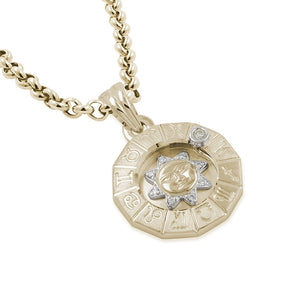 Timanttiriipus, aurinko-horoskooppi 0,07ct, pieni, keltakulta - Laatukoru - Laatukoru