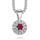 Silván timanttiriipus 0,24ct Rubiinilla, 14K valkokultaa, Silván timanttikorut - Silván - Laatukoru