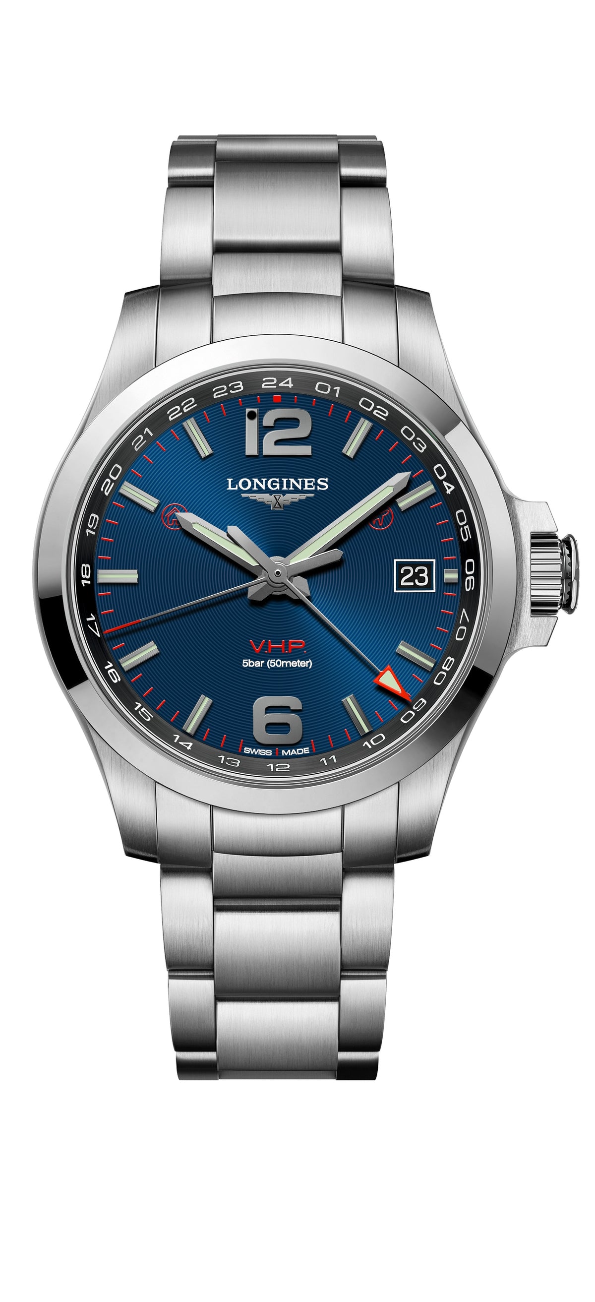 Longines L3.718.4.96.6 Conquest V.H.P. GMT rannekello - Longines - Laatukoru