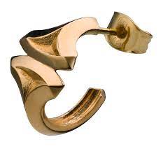 Kalevala Torin hammer earring semi pair, yellow gold, Kalevala Originals